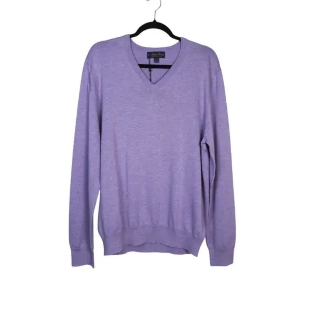 Brooks Brothers Purple V-Neck Sweater Size L